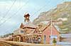 oil painting: Muizenburg railway station